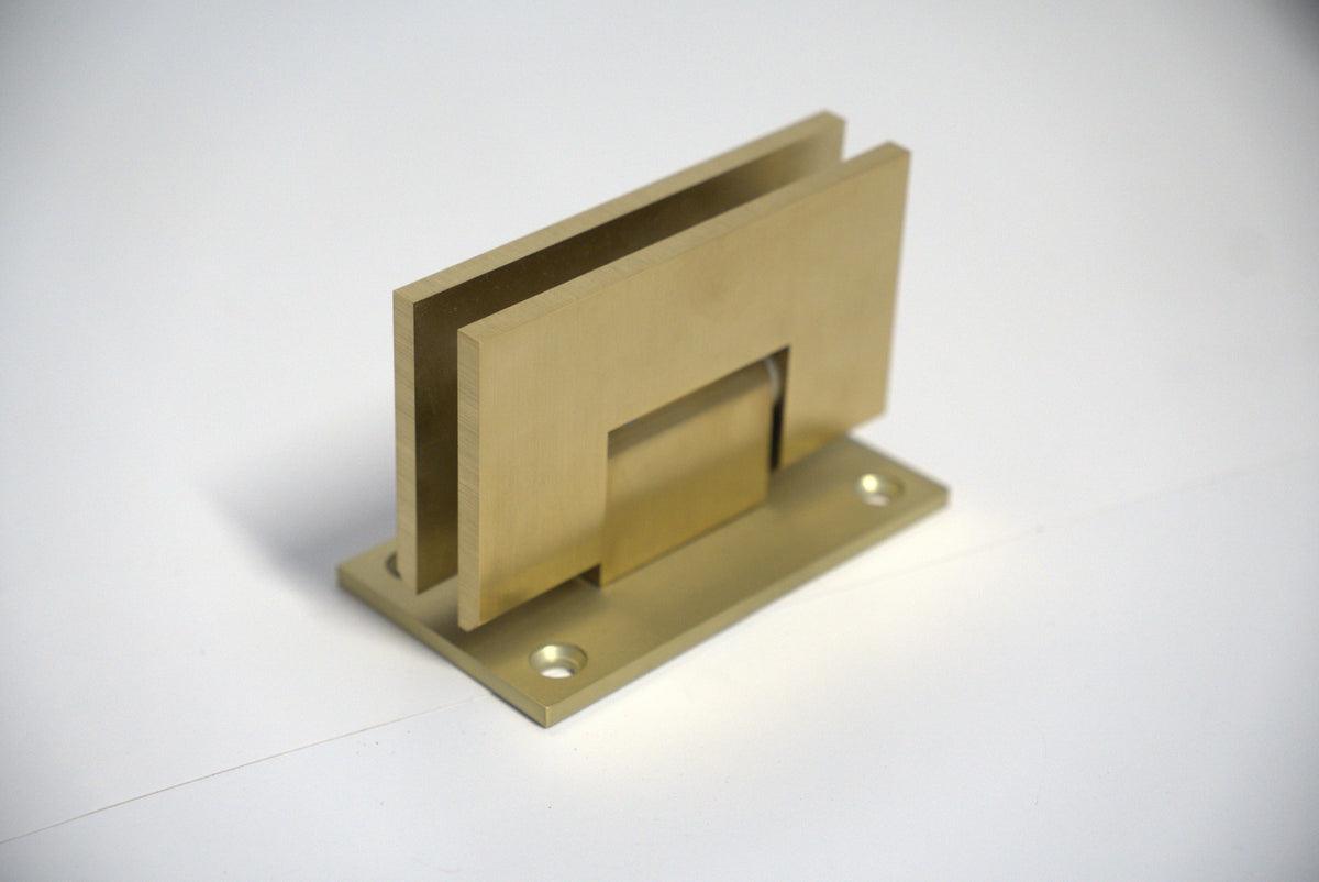 Heavy-duty VEN wall to glass hinge by Best Glass Parts, chrome finish, full plate design for sturdy glass mounting.