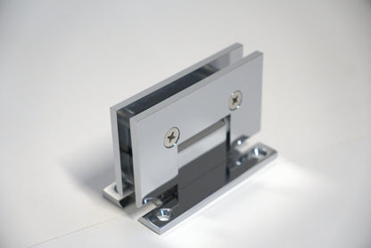 Heavy-duty VEN wall-to-glass hinge H-plate by Best Glass Parts, showing a sturdy metal hinge for glass door installations.