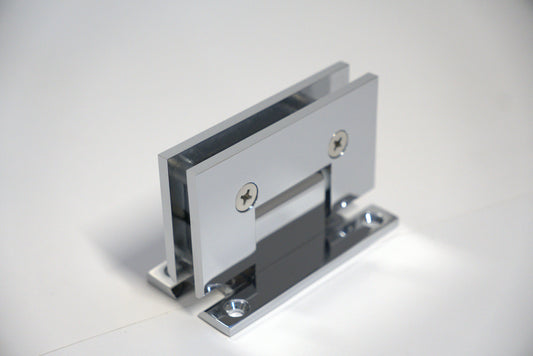 Heavy-duty VEN wall-to-glass hinge H-plate by Best Glass Parts, showing a sturdy metal hinge for glass door installations.