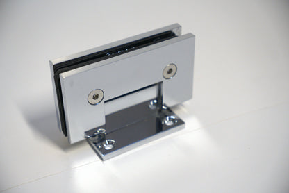 Heavy-duty VEN wall-to-glass hinge with S plate by Best Glass Parts, designed for secure glass door installation.