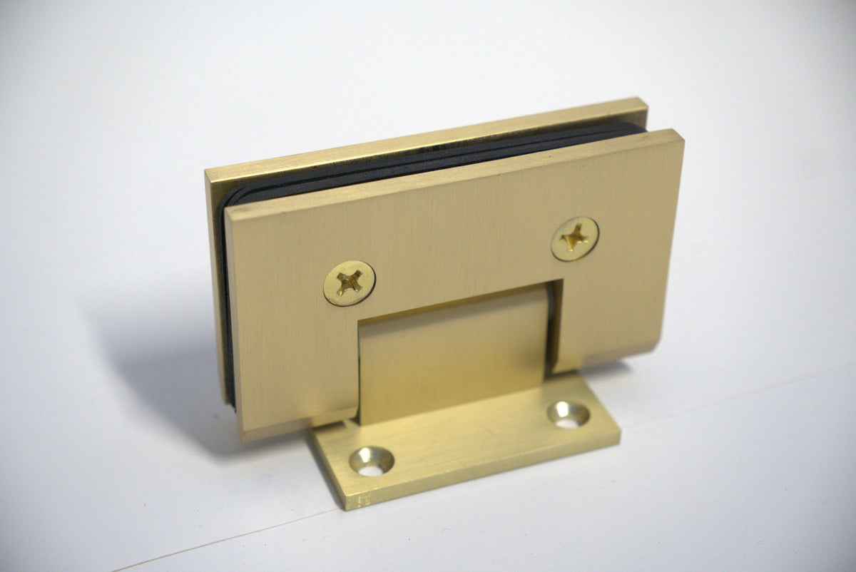 Heavy-duty VEN wall-to-glass S plate hinge by Best Glass Parts, designed for secure glass door installation.