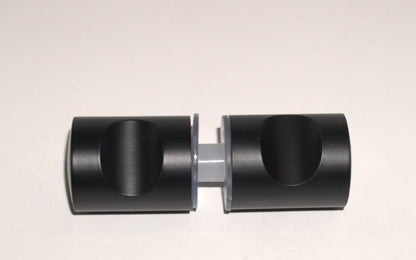 Black double glass knob by Best Glass Parts, showing a close-up of the sleek, rounded design on a white background.
