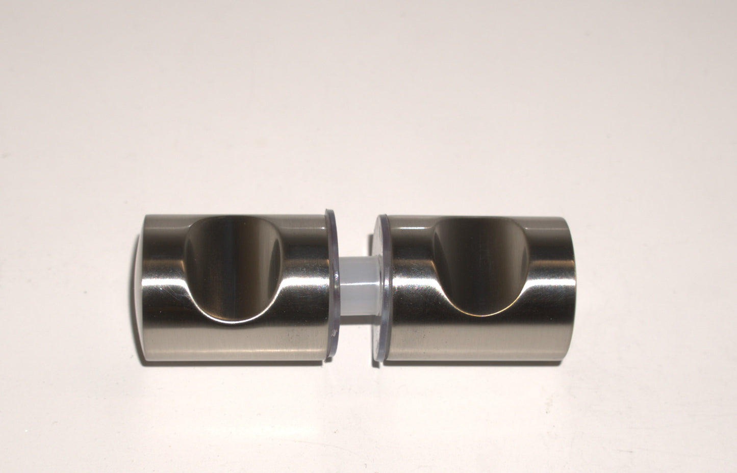 Brass double knob by Best Glass Parts with a polished finish, showing a close-up of its smooth, rounded surface and mounting hardware.