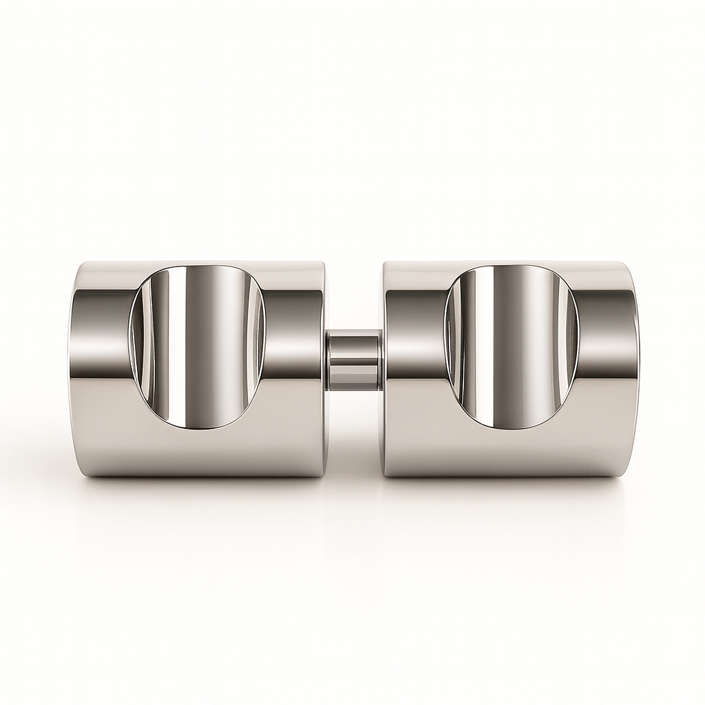Double glass knob by Best Glass Parts, featuring a clear, polished surface and modern design for cabinets or furniture.