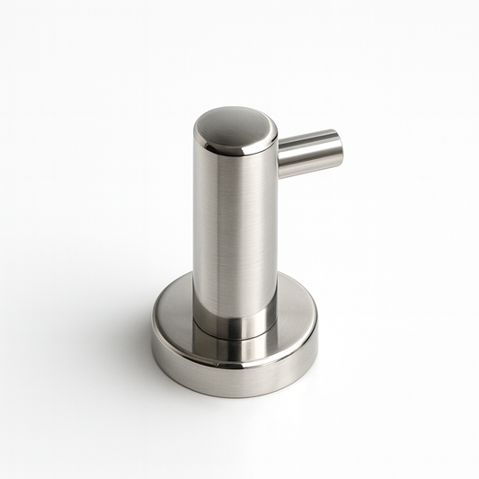 Best Glass Parts knob robe hook mounted on a wall, showcasing its sleek design and durable metal construction.