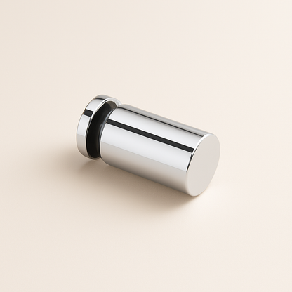 Chrome single glass knob from Best Glass Parts, showcasing a sleek round design ideal for cabinet or furniture use.
