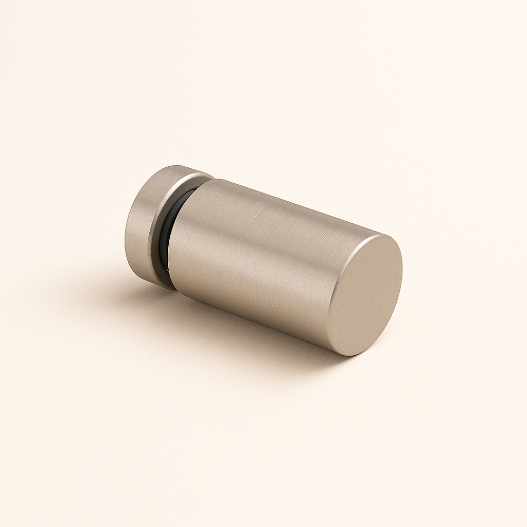 Chrome single knob from Best Glass Parts, showing a sleek, round hardware piece with a smooth finish.