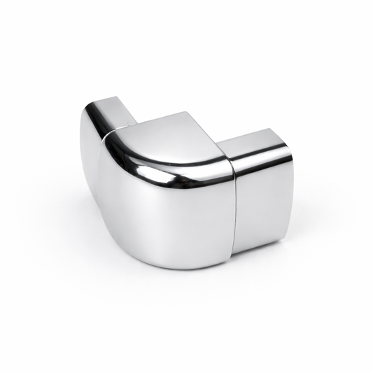 Chrome Nova Frame Corner Connect 90 by Best Glass Parts for glass framing and corner joint assembly.