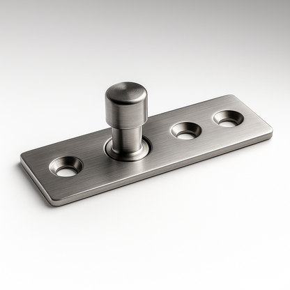 Patch Pivot Top Plate from Best Glass Parts, a clear glass repair component with precise edges and mounting holes.
