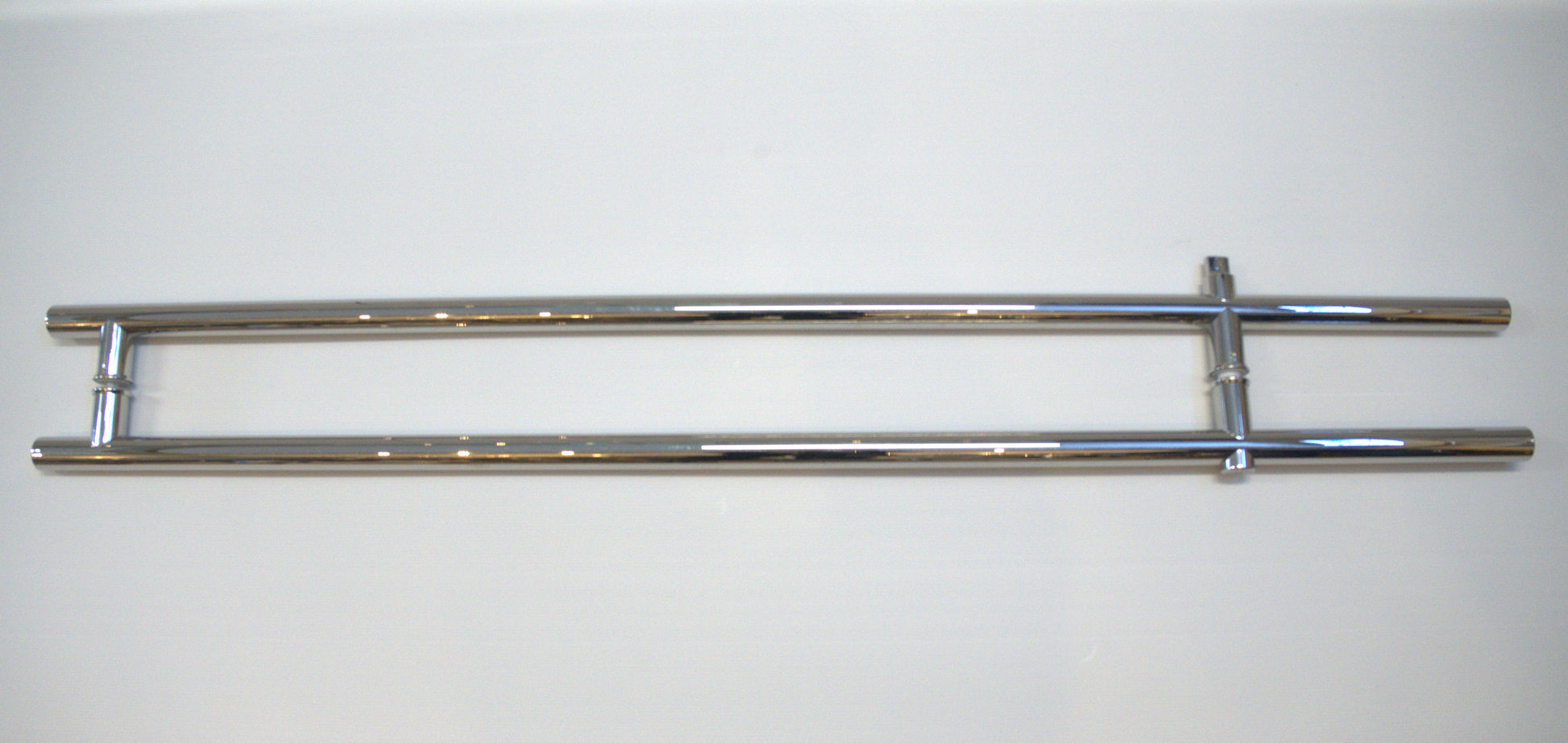 Round 48-inch pull handle with lock by Best Glass Parts, featuring a sleek metal finish and secure locking mechanism.