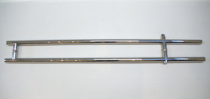 Round 48-inch pull handle with lock by Best Glass Parts, featuring a sleek metal finish and secure locking mechanism.