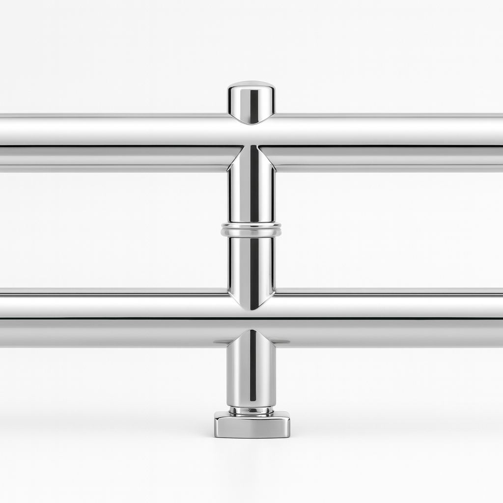 Round 48-inch pull handle with lock from Best Glass Parts, featuring a sleek metal finish and secure locking mechanism.
