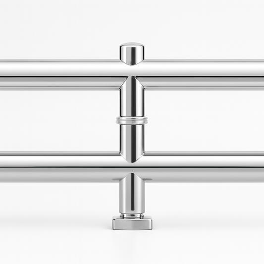 Round 48-inch pull handle with lock from Best Glass Parts, featuring a sleek metal finish and secure locking mechanism.