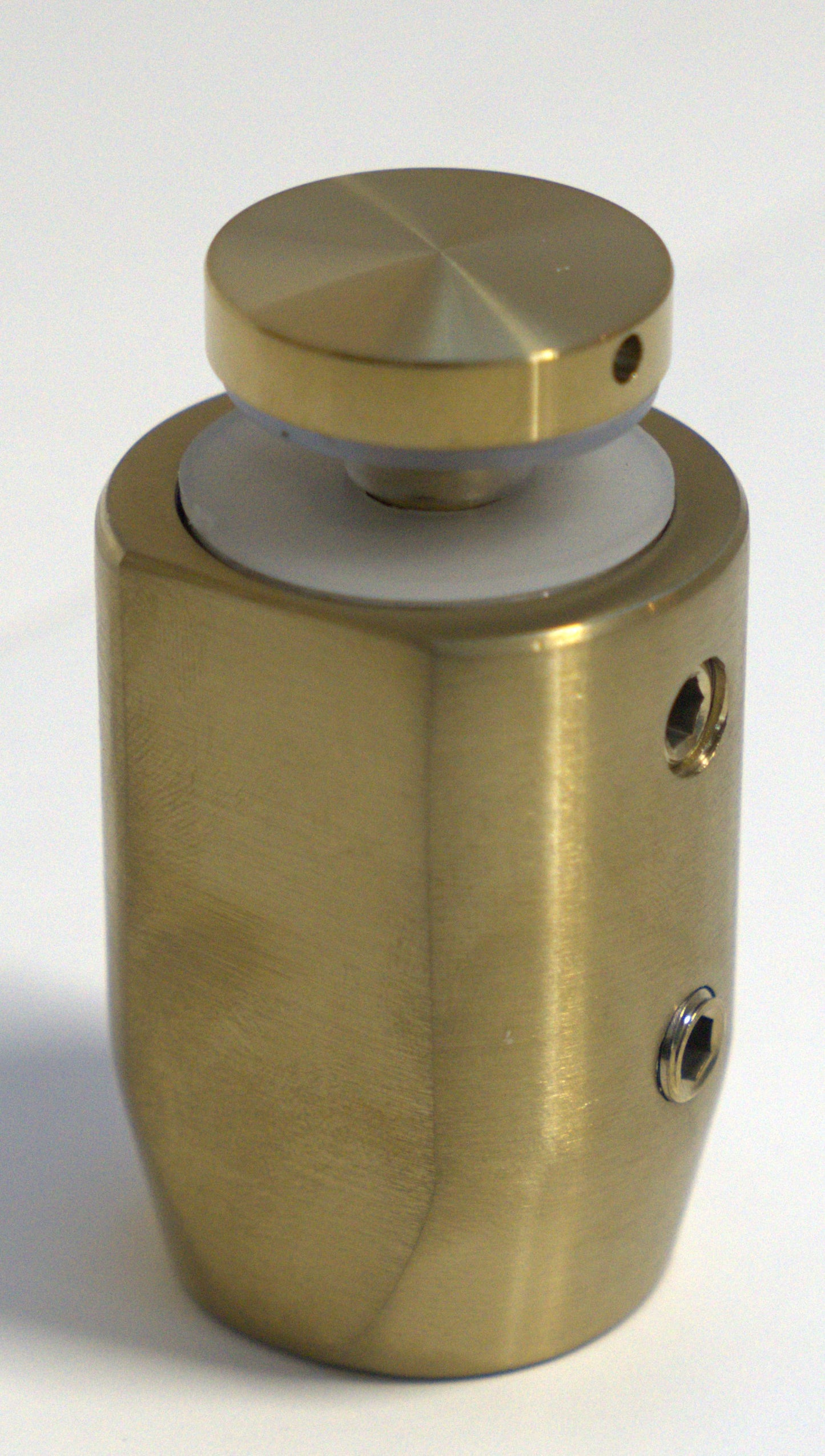 Round roller return panel clamp by Best Glass Parts, showing a shiny metal clamp with a smooth, rounded design for glass installation.