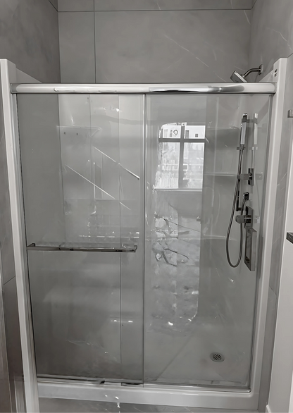 Chrome 8mm Nova Frame full glass set by Best Glass Parts, includes round glass panels for a complete installation.