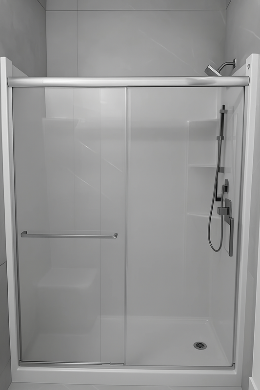 Chrome 8mm Nova Frame full set by Best Glass Parts, featuring sleek, durable metal framing for glass installations.