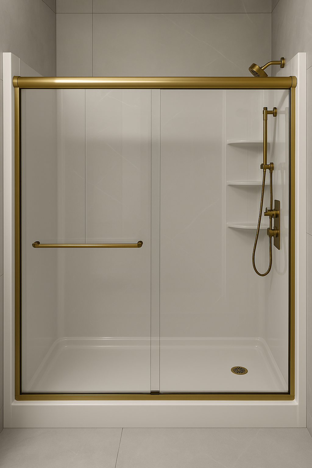 Chrome 8mm Nova Frame Full Set by Best Glass Parts, includes round glass panel and hardware for installation.