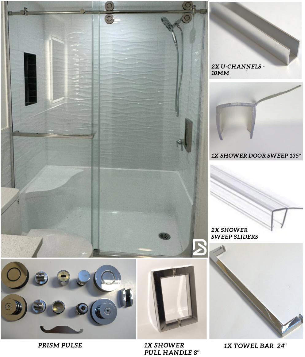 Chrome Prism Pulse full set of glass parts by Best Glass Parts, featuring round glass components for custom glass projects.