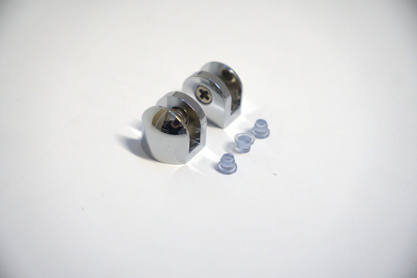 Best Glass Parts showcase shelf bracket for 6mm round glass, sturdy metal support with sleek finish, mounted on wall.
