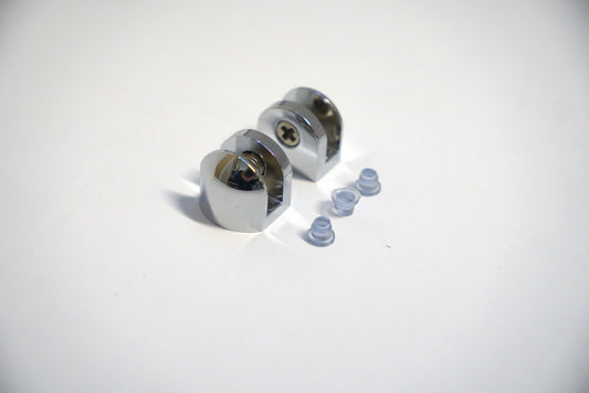 Best Glass Parts showcase shelf bracket for 6mm round glass, sturdy metal support with sleek finish, mounted on wall.