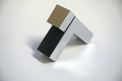 Square metal showcase shelf bracket from Best Glass Parts with a tap design, ideal for supporting display shelves.