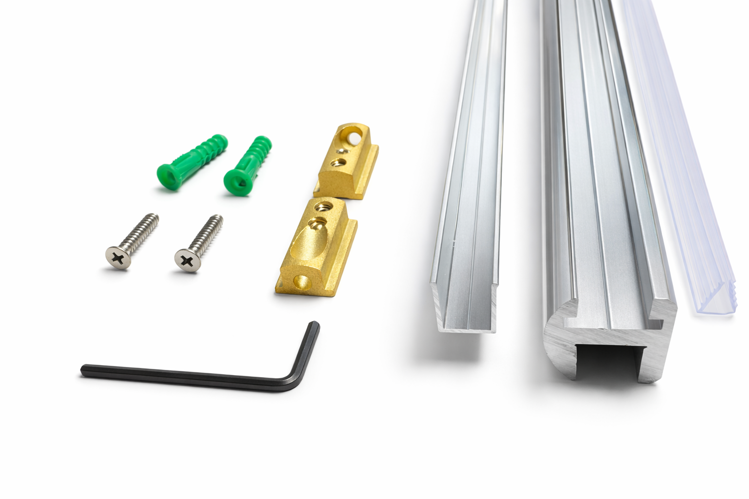 Best Glass Parts 110-inch shower header kit with header bar, 8-10mm thick, for glass shower enclosures, shown in image.