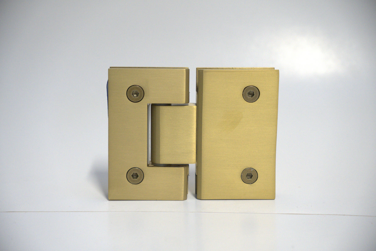Glass to glass 180-degree hinge from Best Glass Parts, standard GEN hinge with visible metal components and mounting points.