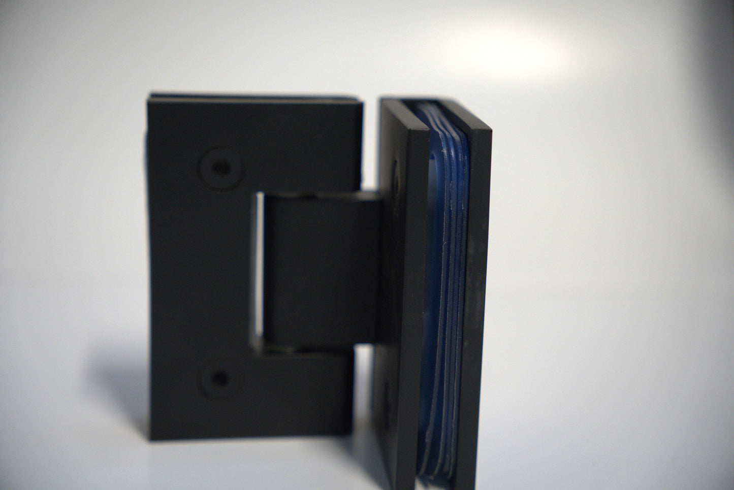 Glass-to-glass 90-degree hinge for shower doors by Best Glass Parts, featuring sturdy construction and polished chrome finish.