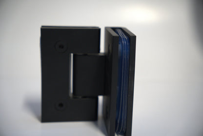Glass-to-glass 90-degree hinge for shower doors by Best Glass Parts, featuring sturdy construction and polished chrome finish.