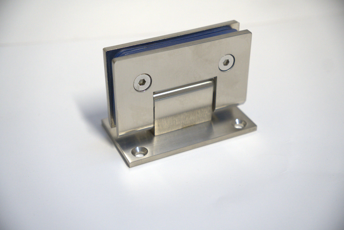 Chrome Standard GEN Hinge Wall to Glass F Plate by Best Glass Parts, designed for glass door installations.