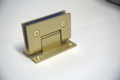 Chrome Standard GEN Hinge Wall to Glass F Plate by Best Glass Parts, showing the hinge and glass connection for shower enclosures.