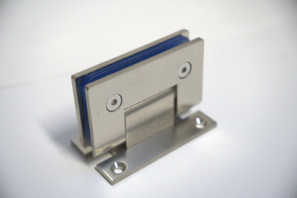 Standard GEN hinge wall to glass H plate from Best Glass Parts, showing the metal hinge component with mounting holes.