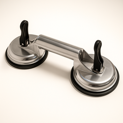Chrome suction cup dual plate from Best Glass Parts, showing the durable, shiny chrome finish and suction cup attachment.