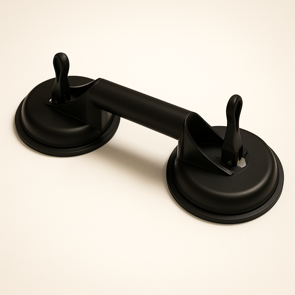 Black suction cup dual plate from Best Glass Parts, featuring durable suction cups for secure mounting and versatile use.