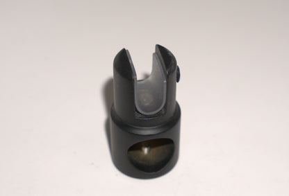 Support bar clamp for glass to rod, half open design, black finish by Best Glass Parts, ideal for securing glass panels.