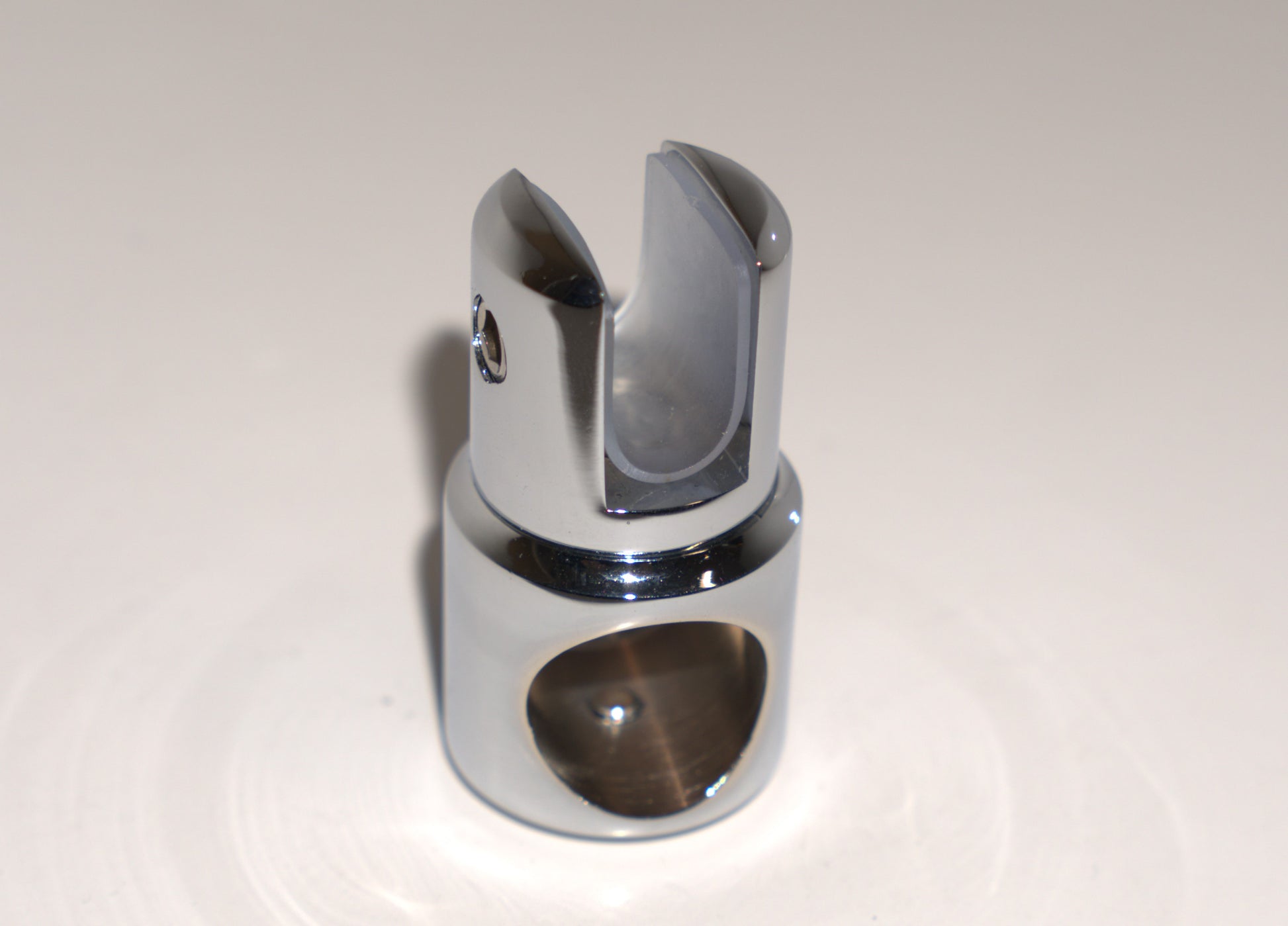 Support bar clamp for glass to rod, half-open design, branded Best Glass Parts, shown in the image with chrome finish.
