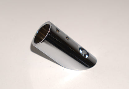 Support bar flange wall to rod 45 degree angle for glass shower enclosures from Best Glass Parts, chrome finish.