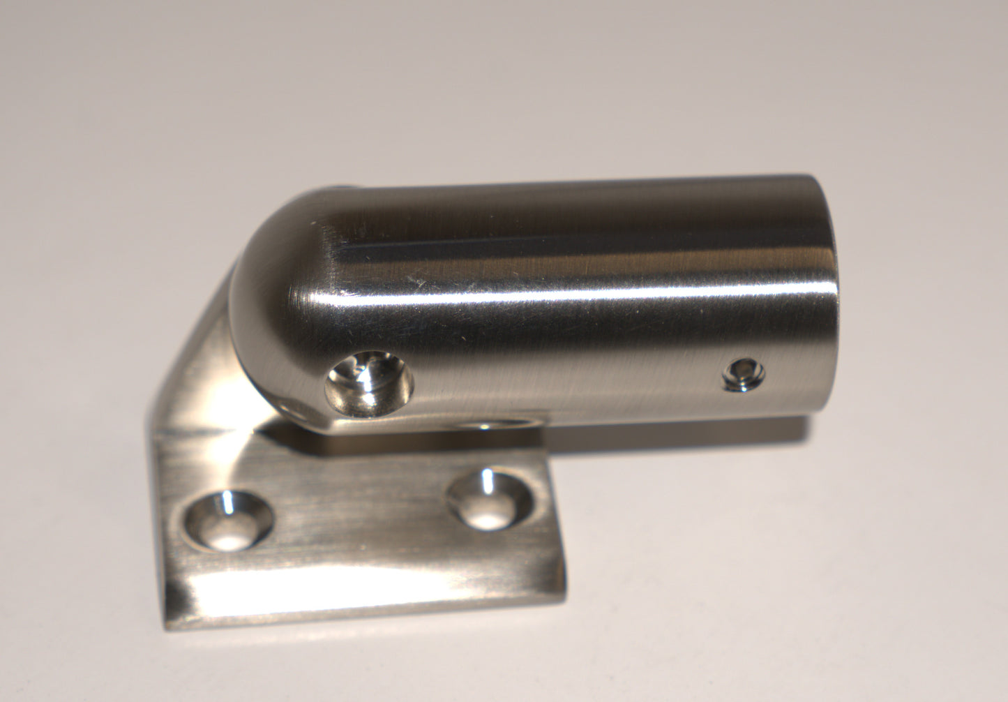 Adjustable wall support bar flange for glass shower rods by Best Glass Parts, with stainless steel finish and wall mounting features.