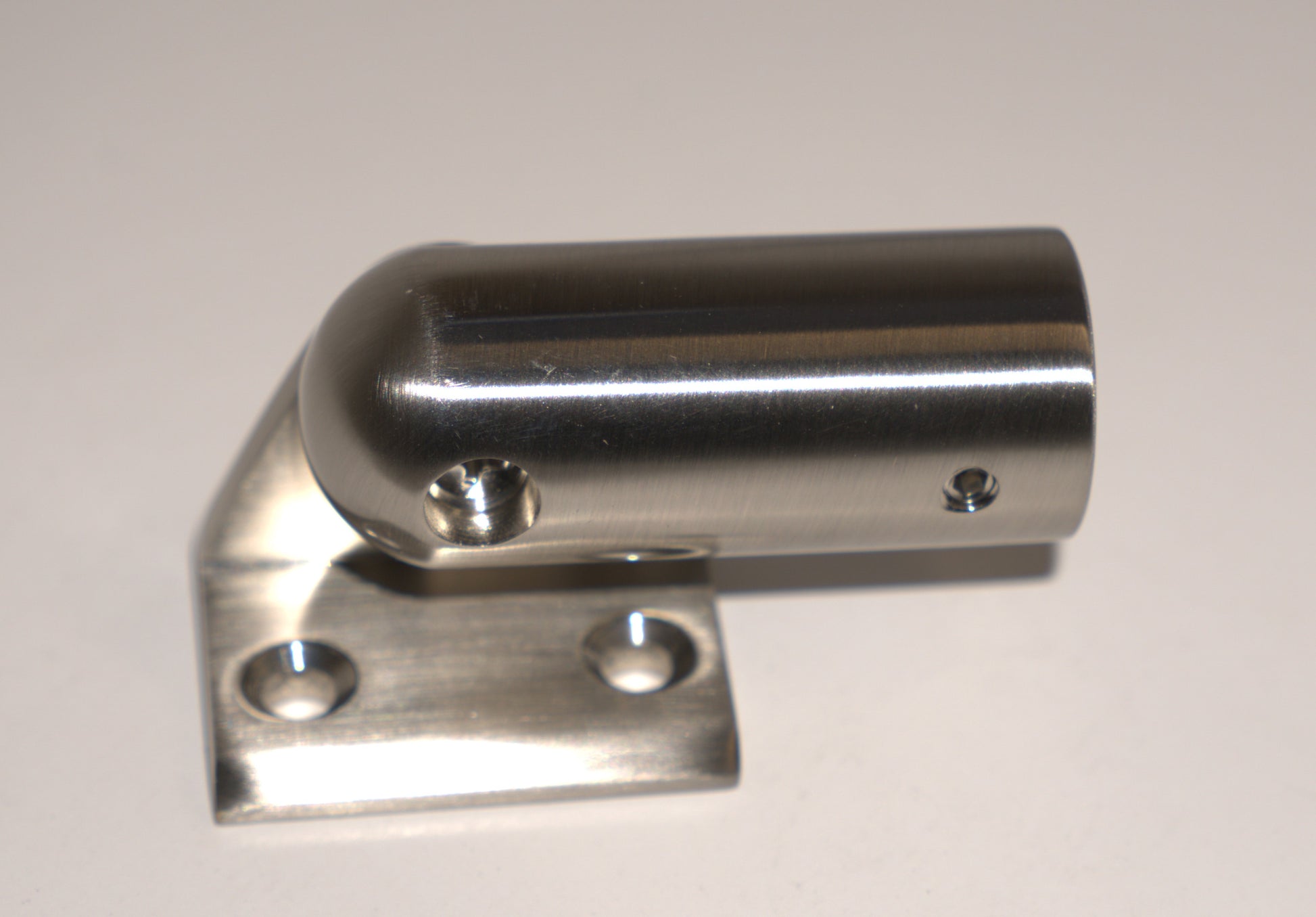 Adjustable wall support bar flange for glass shower rods by Best Glass Parts, with stainless steel finish and wall mounting features.
