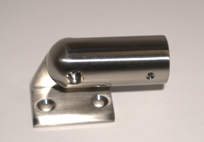 Adjustable wall support bar flange for glass shower rods by Best Glass Parts, with stainless steel finish and wall mounting features.