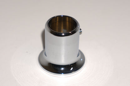 Chrome support bar flange wall to rod fitting from Best Glass Parts, securely attaching shower rods to walls.