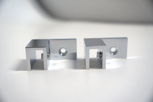 Right-angle top clamp for glass, model SGV06963, by Best Glass Parts, showing a sturdy metal clamp for securing glass panels.