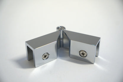 Adjustable top clamp by Best Glass Parts, featuring a sturdy metal construction for secure glass panel support.