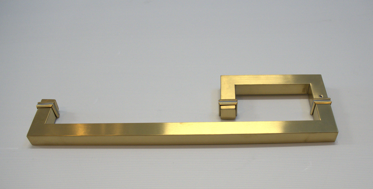 Square 6-inch by 18-inch towel bar return handle by Best Glass Parts, with a sleek design and polished finish.