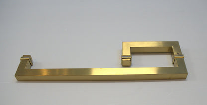 Square 6-inch by 18-inch towel bar return handle by Best Glass Parts, with a sleek design and polished finish.