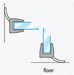 Clear 10mm shower sweep with 135° angle, 96 inches long, by Best Glass Parts, designed for glass shower enclosures.