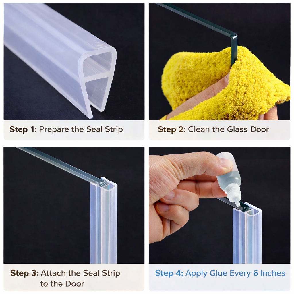 Clear 10mm Shower Sweep 135° by Best Glass Parts, 96 inches long, designed for shower enclosure sealing and waterproofing.