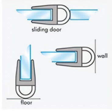 Clear 10mm shower sweep D from Best Glass Parts, 96 inches long, designed for shower enclosure sealing and water containment.