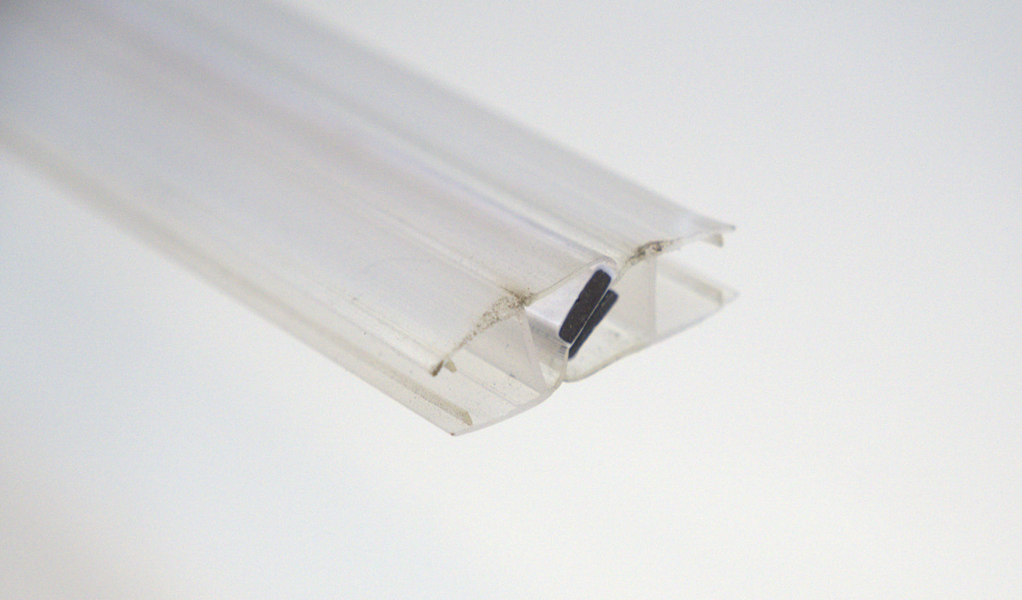 Clear 10mm shower sweep magnetic 45° angle from Best Glass Parts, 96 inches long, designed for shower glass doors.