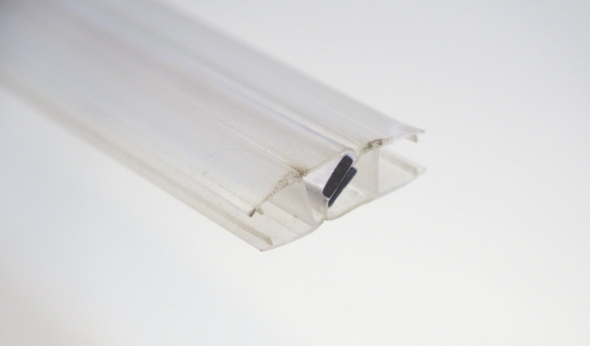 Clear 10mm shower sweep magnetic 45° angle from Best Glass Parts, 96 inches long, designed for shower glass doors.